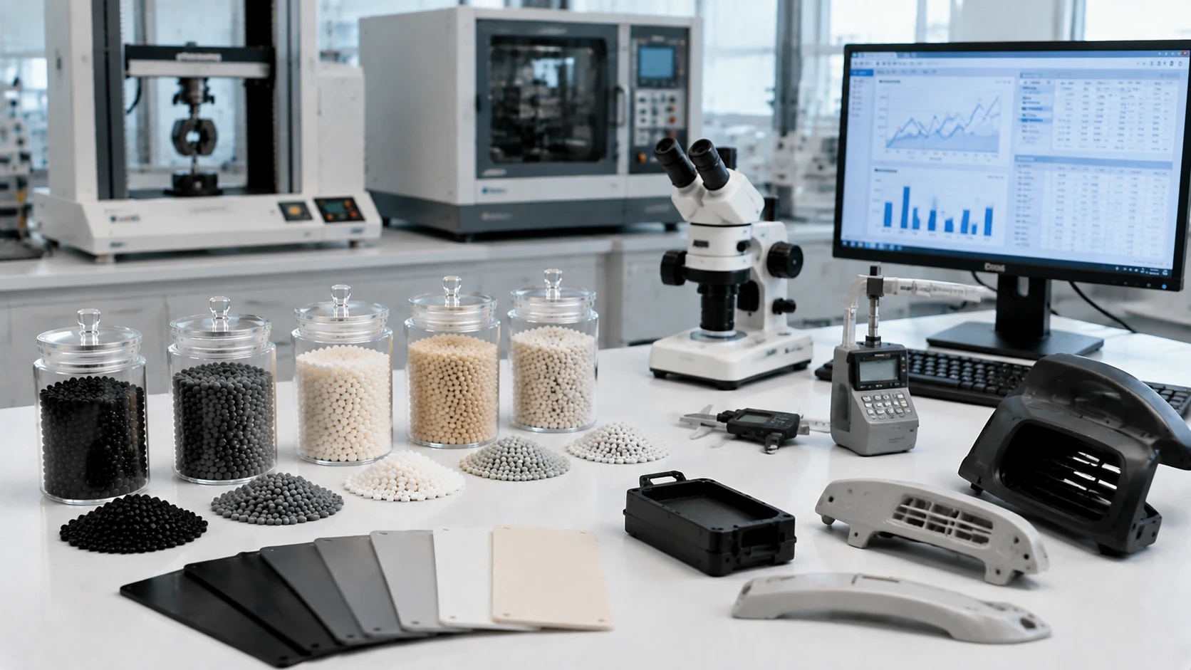 Polymer material testing and quality control laboratory